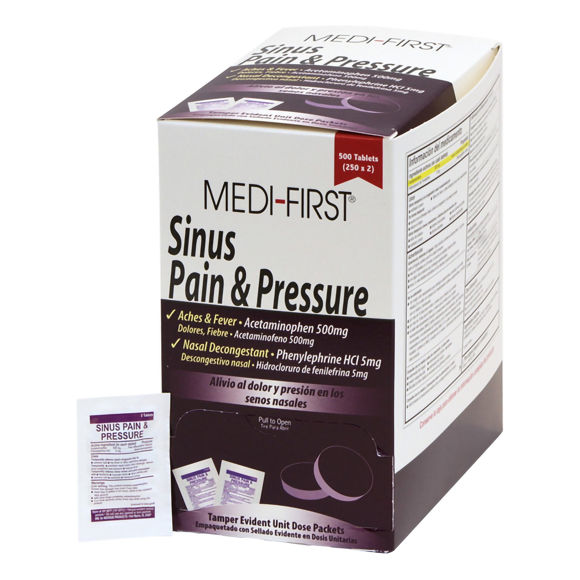 Sinus Relief Medi-First® 500 mg - 5 mg Strength Tablet 500 per Box