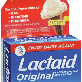 Dietary Supplement Lactaid® Original Lactase Enzyme 3300 IU Strength Tablet 120 per Box Unflavored