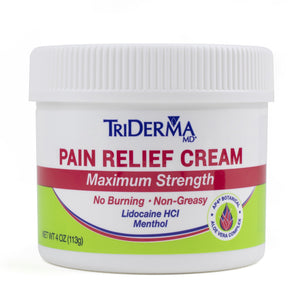 Topical Pain Relief TriDerma MD® 4% - 1.25% Strength Lidocaine / Menthol Cream 4 oz.