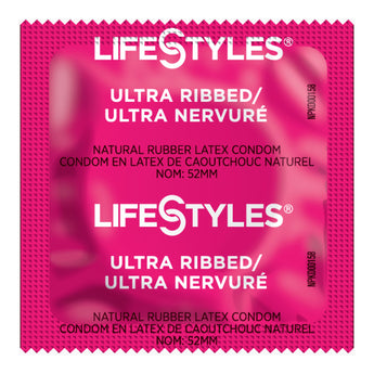 Condom Lifestyles® Ultra Ribbed Lubricated One Size Fits Most 1,008 per Case