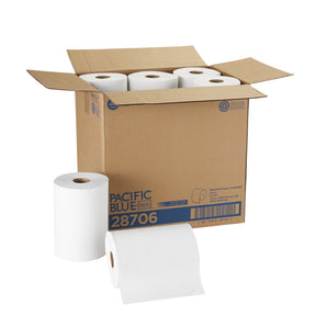 Pacific Blue Basic™ White Paper Towel, 7-7/8 Inch x 350 Foot, 12 Rolls per Case