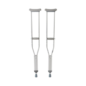 Underarm Crutches McKesson Aluminum Frame Adult 350 lbs. Weight Capacity Push Button / Wing Nut Adjustment