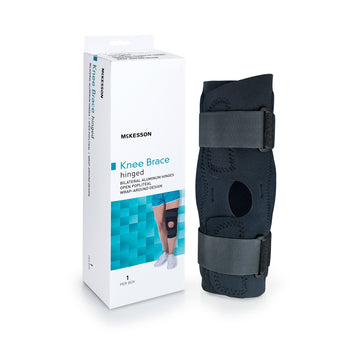 Knee Brace McKesson X-Large Wraparound / Hook and Loop Strap Closure with D-Rings 23 to 25-1/2 Inch Circumference Left or Right Knee