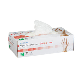 Exam Glove McKesson Medium NonSterile Vinyl Standard Cuff Length Smooth Clear Not Rated