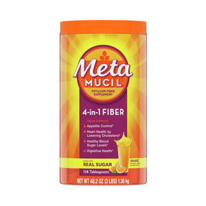 Fiber Supplement Metamucil® Orange Flavor Powder 48.2 oz. 3.4 Gram Strength Psyllium Husk