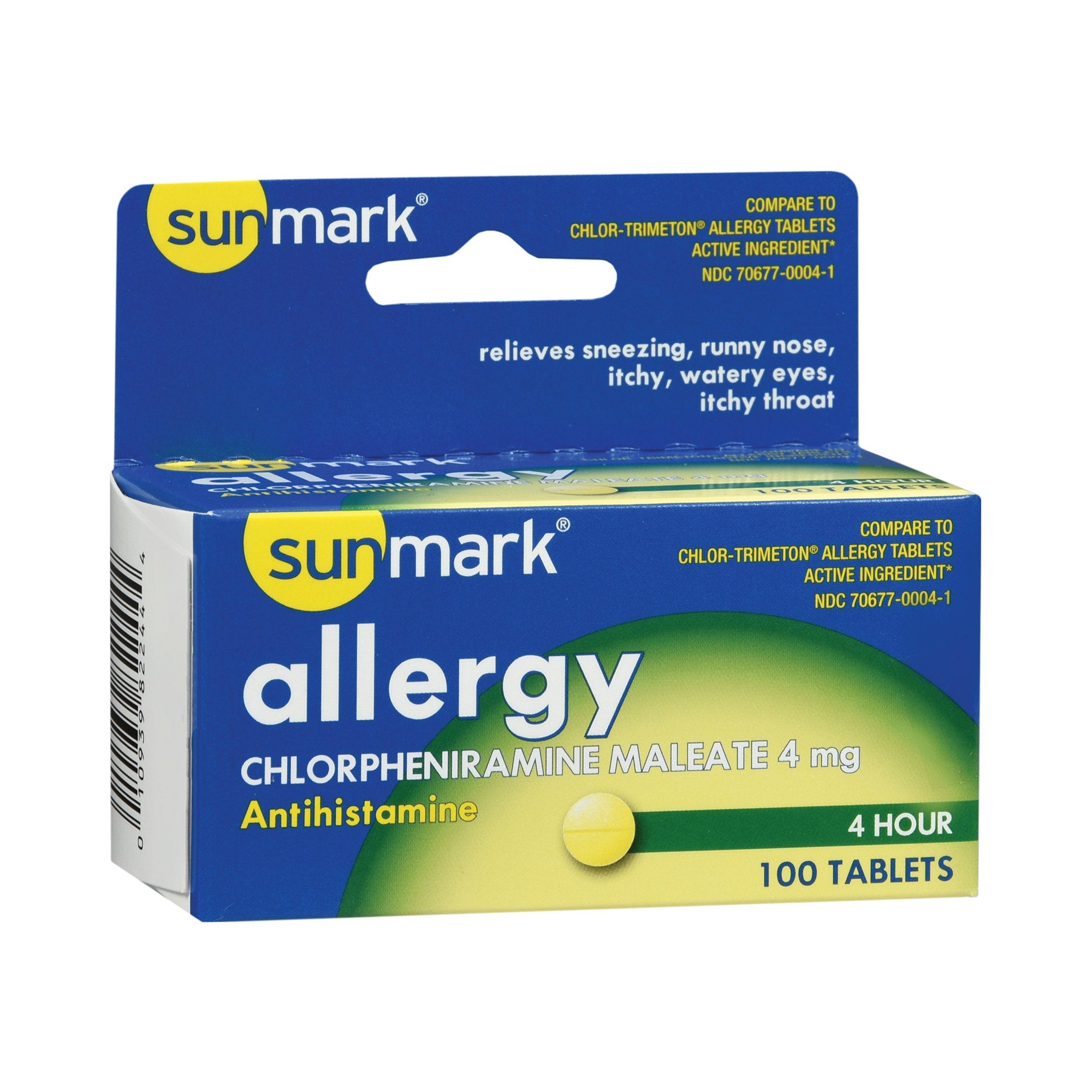 Allergy Relief sunmark® 4 mg Strength Tablet 100 per Bottle