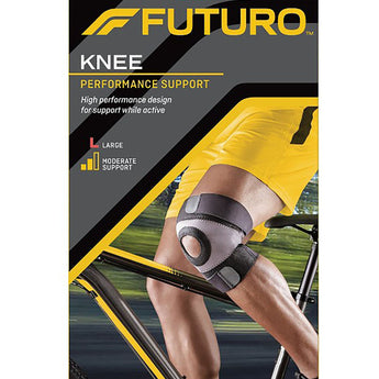 Knee Brace 3M™ Futuro™ Sport Moisture Control Large Pull-On / Hook and Loop Strap Closure 17 to 19 Inch Knee Circumference Left or Right Knee