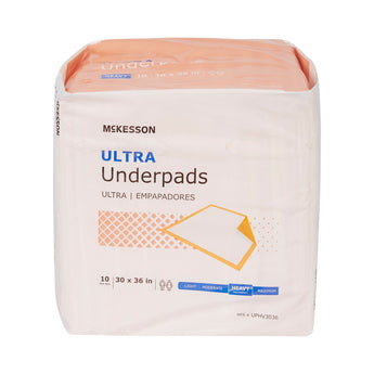 Disposable Underpad McKesson Ultra 30 X 36 Inch Fluff / Polymer Heavy Absorbency