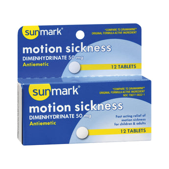 Nausea Relief sunmark® 50 mg Strength Tablet 12 per Box