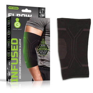 Elbow Support Green Drop™ Small / Medium Pull-On Sleeve Left or Right Elbow 8 to 12 Inch Elbow Circumference Black