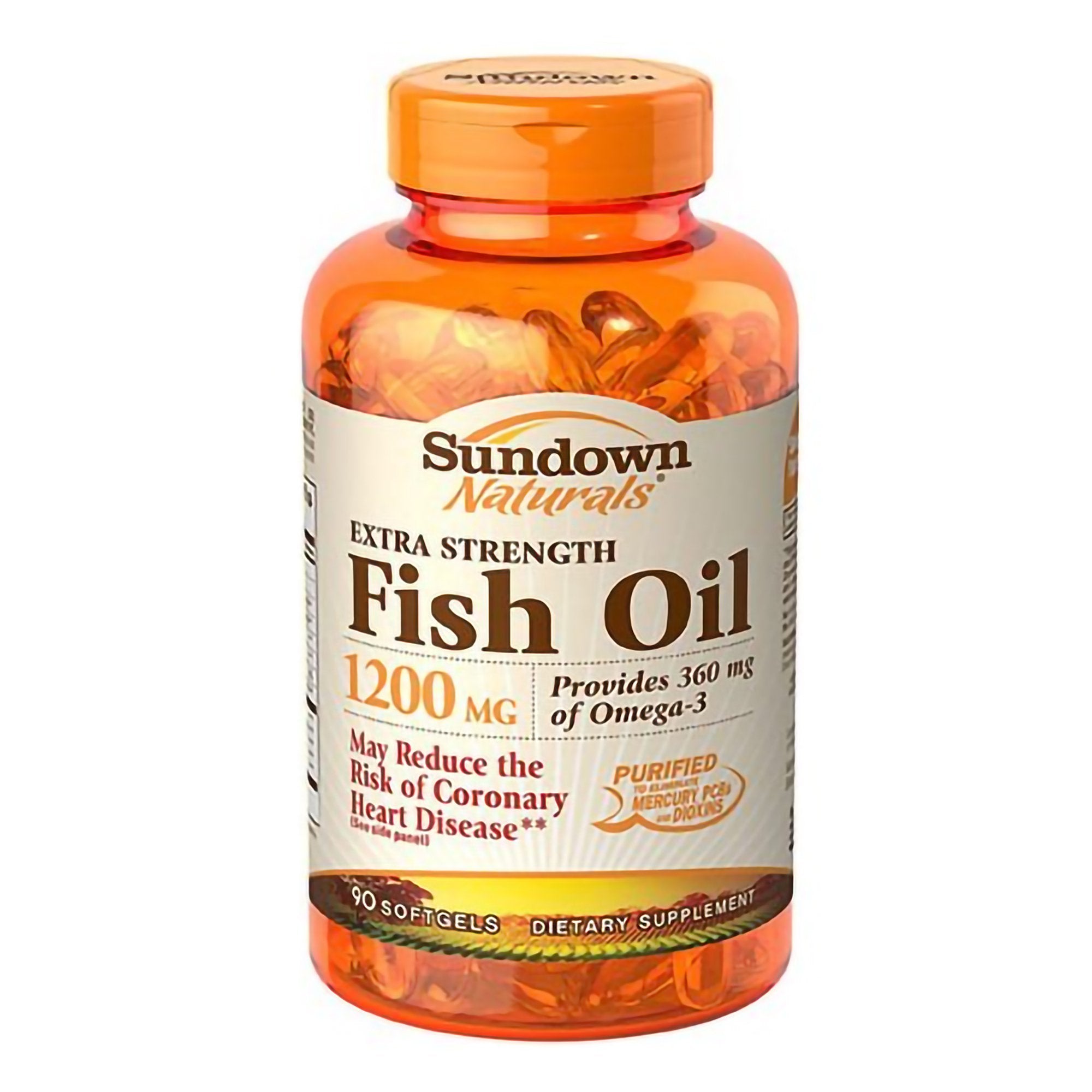 Omega 3 Supplement Sundown Naturals® Fish Oil 1200 mg Strength Softgel 90 per Bottle