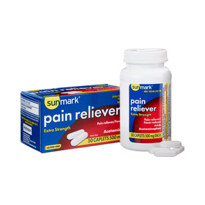 Pain Relief sunmark® 500 mg Strength Acetaminophen Caplet 50 per Bottle