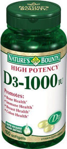 Vitamin Supplement Nature's Bounty® Vitamin D 1000 IU Strength Softgel 100 per Bottle