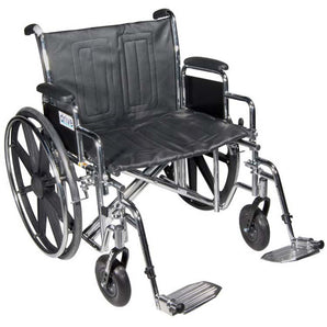 Bariatric Wheelchair driveª Sentra EC Heavy Duty Dual Axle Full Length Arm Elevating Legrest Black Upholstery 24 Inch Seat Width Adult 450 lbs. Weight Capacity