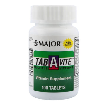 Multivitamin Supplement Major® Tab-A-Vite™ Vitamin A / Cholecalciferol 3000 IU - 400 IU Strength Tablet 100 per Bottle