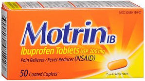 Pain Relief Motrin® IB 200 mg Strength Ibuprofen Tablet 50 per Bottle