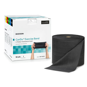 McKesson CanDo® Exercise Resistance Band, Black, 5 Inch x 50 Yard, X Heavy Resistance 5 Inch X 50 Yard