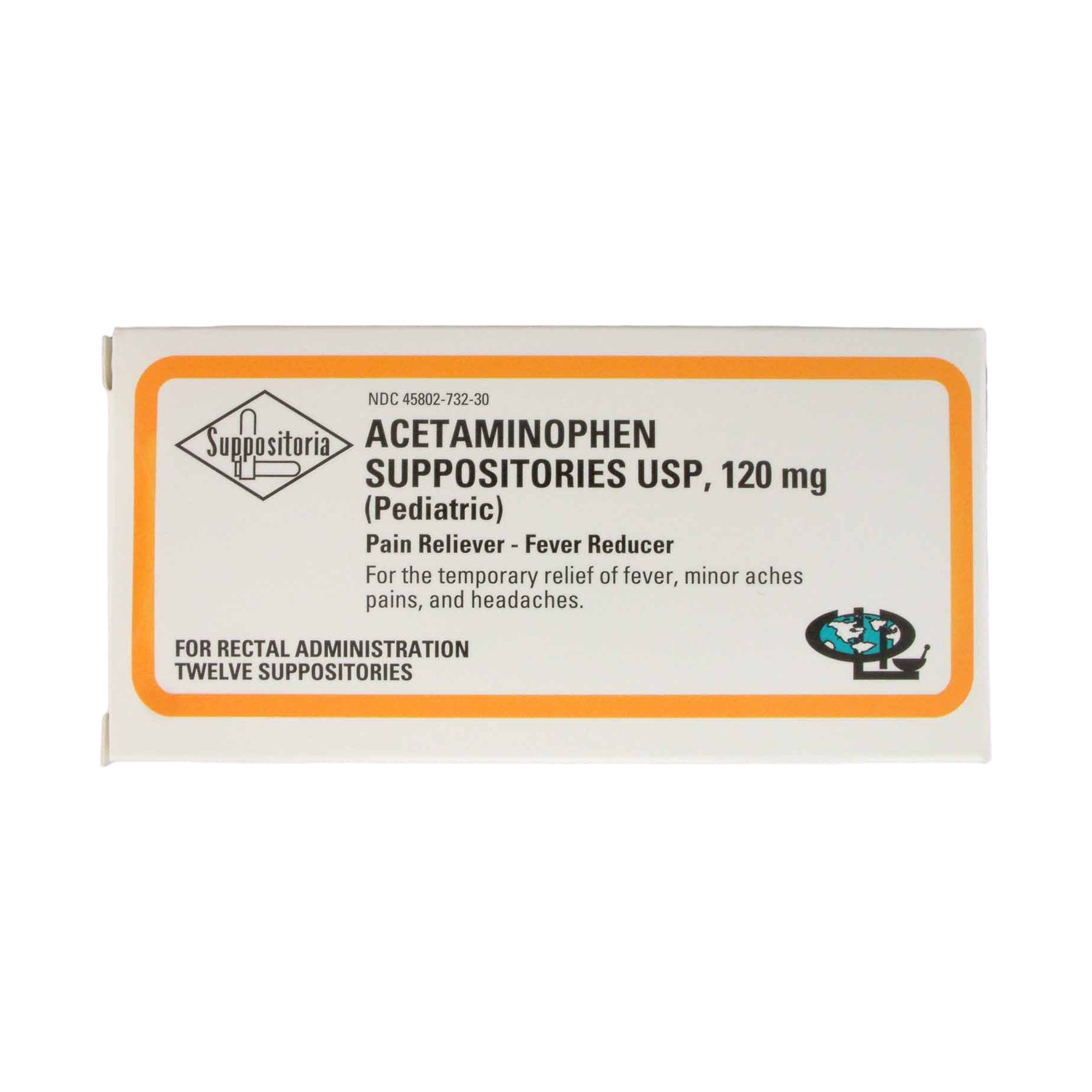 Pain Relief 120 mg Strength Acetaminophen Rectal Suppository 12 per Box