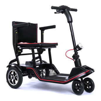 4 Wheel Electric Scooter Feather 265 lbs. Weight Capacity Black / Red