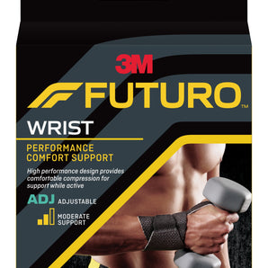 Wrist Support 3M™ Futuro™ Performance Comfort Low Profile / Wraparound Nylon / Polyester / Polyurethane / Spandex Left or Right Hand Black One Size Fits Most