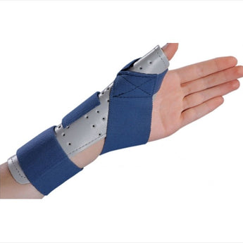 Thumb Splint ThumbSPICA™ Adult Small / Medium Hook and Loop Strap Closure Right Hand Blue / Gray