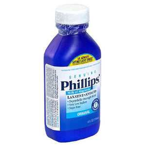 Laxative Phillips'® Milk of Magnesia Original Flavor Liquid 4 oz. 400 mg / 5 mL Strength Magnesium Hydroxide