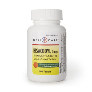Laxative Geri-Care® Tablet 100 per Bottle 5 mg Strength Bisacodyl USP