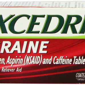 Pain Relief Excedrin® Migraine 250 mg - 250 mg - 65 mg Strength Acetaminophen / Aspirin / Caffeine Caplet 100 per Bottle