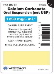 Calcium Supplement / Antacid Calcium Carbonate 500 mg / 5 mL Strength Oral Suspension 5 mL Unit Dose Peppermint Flavor