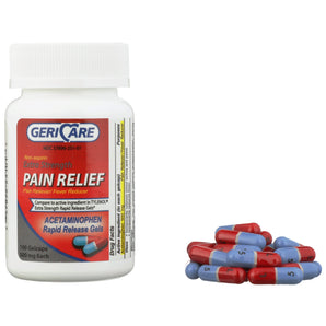 Pain Relief McKesson Brand 500 mg Strength Acetaminophen Gelcap 100 per Bottle